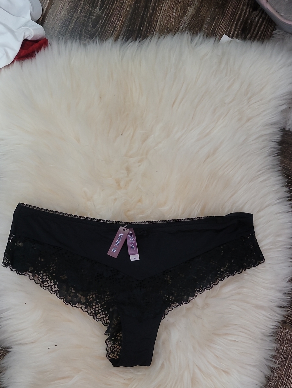 Adore Me Black Lace Hipster Panty